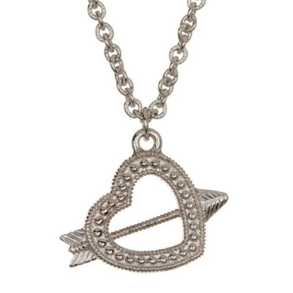 Judith Ripka Sterling Silver Heart & Arrow Necklace - Picture 2 of 5